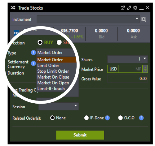 POEMS Pro offers a wide range of advanced order types to help you manage trading risk