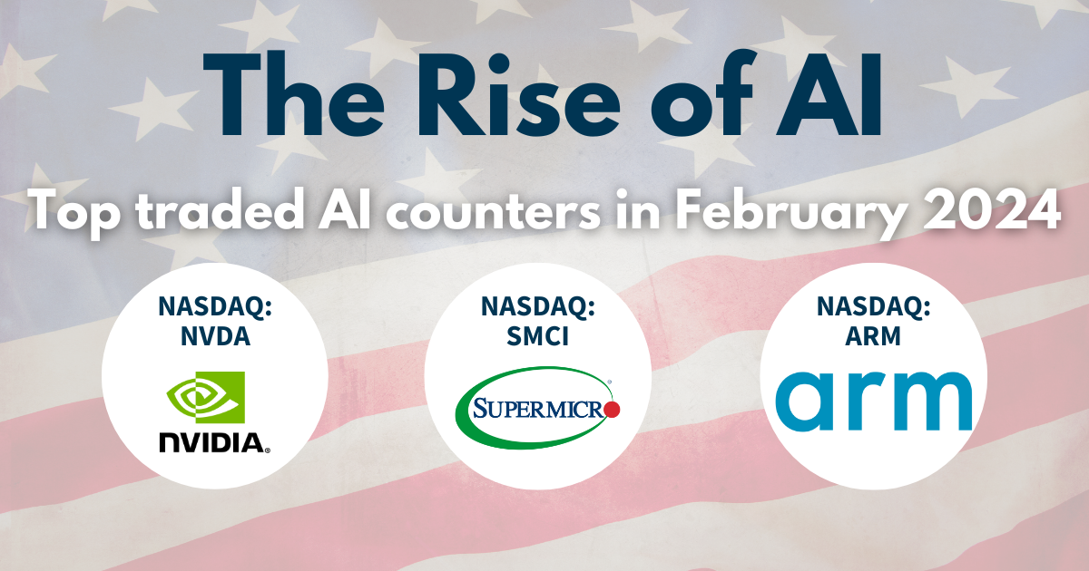 The Rise of AI – Top traded AI counters in February 2024
